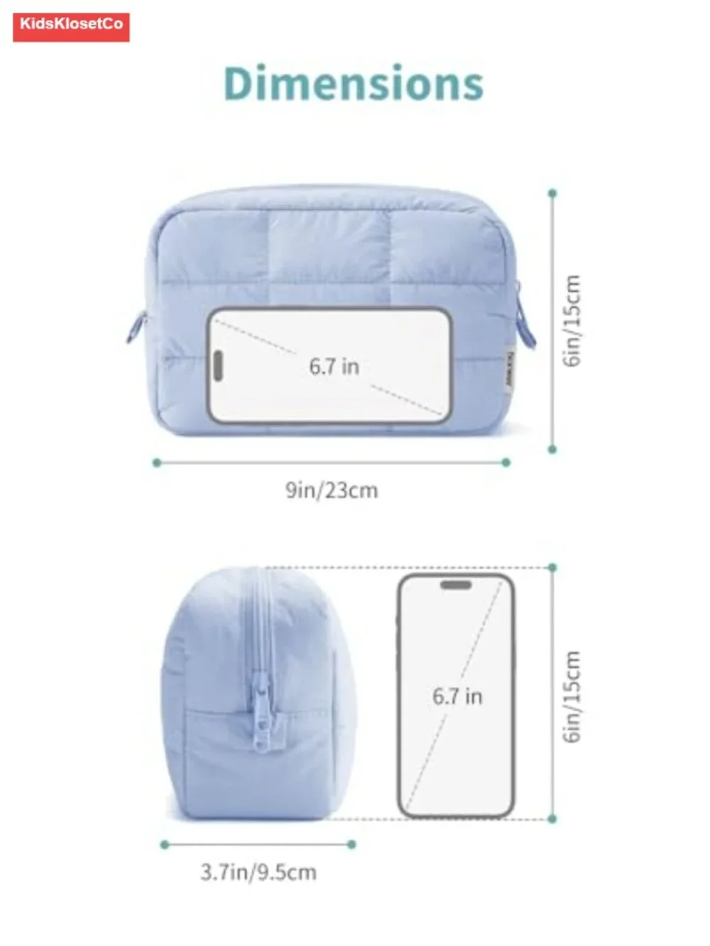 Puffy Quilted Nylon Makeup Bag Cosmetic Travel Toiletry Organizer